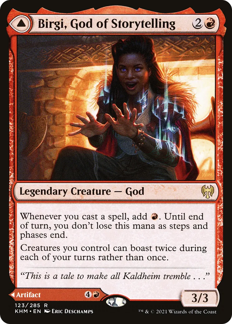 Birgi, God of Storytelling // Harnfel, Horn of Bounty — Kaldheim — Magic: The Gathering