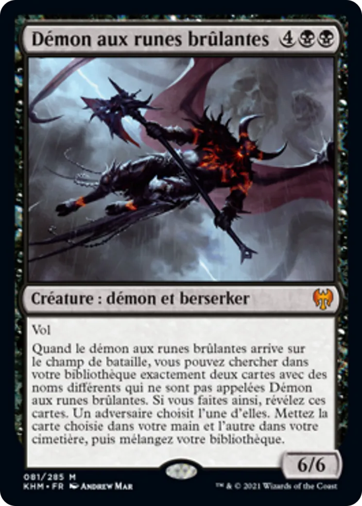 Démon aux runes brûlantes — Kaldheim — Magic: The Gathering