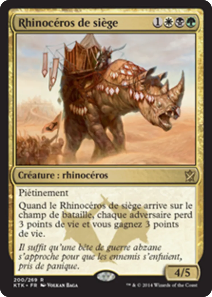 Rhinocéros de siège — Khans of Tarkir — Magic: The Gathering