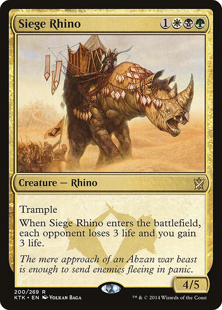 Siege Rhino — Khans of Tarkir — Magic: The Gathering