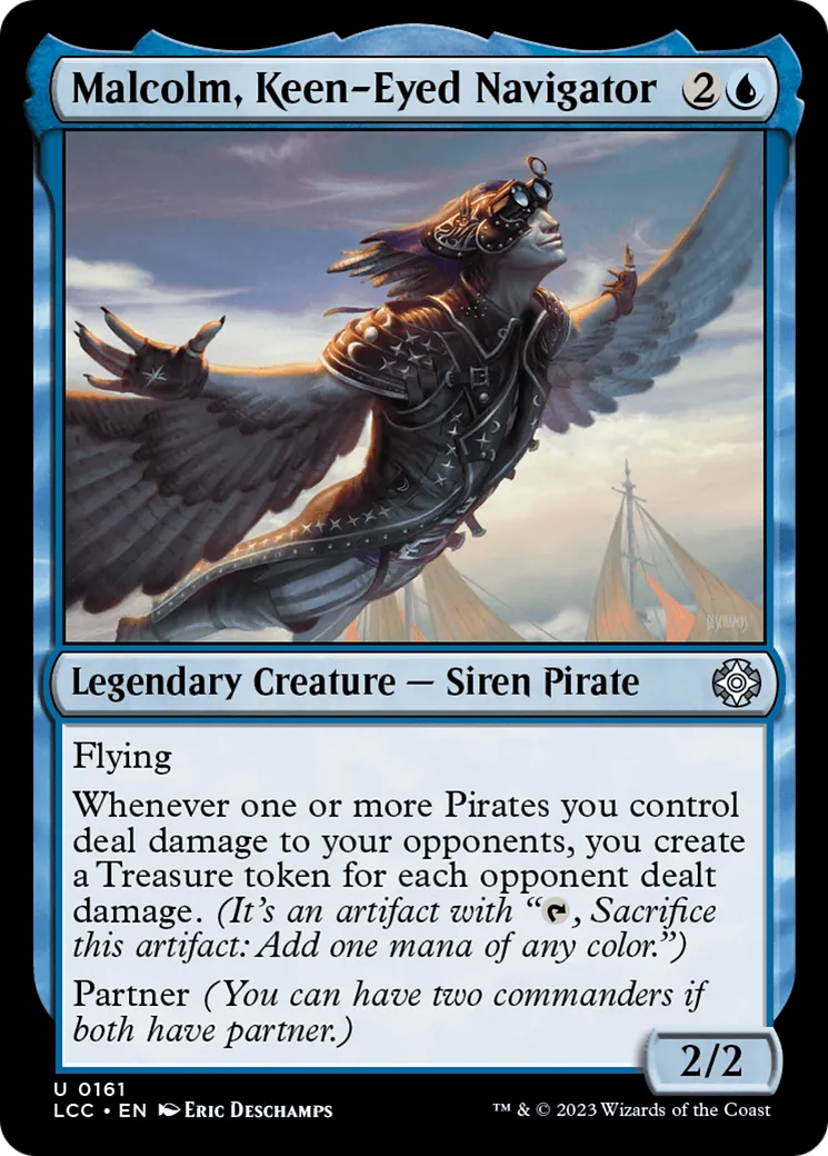 Malcolm, Keen-Eyed Navigator — The Lost Caverns of Ixalan Commander — Magic: The Gathering