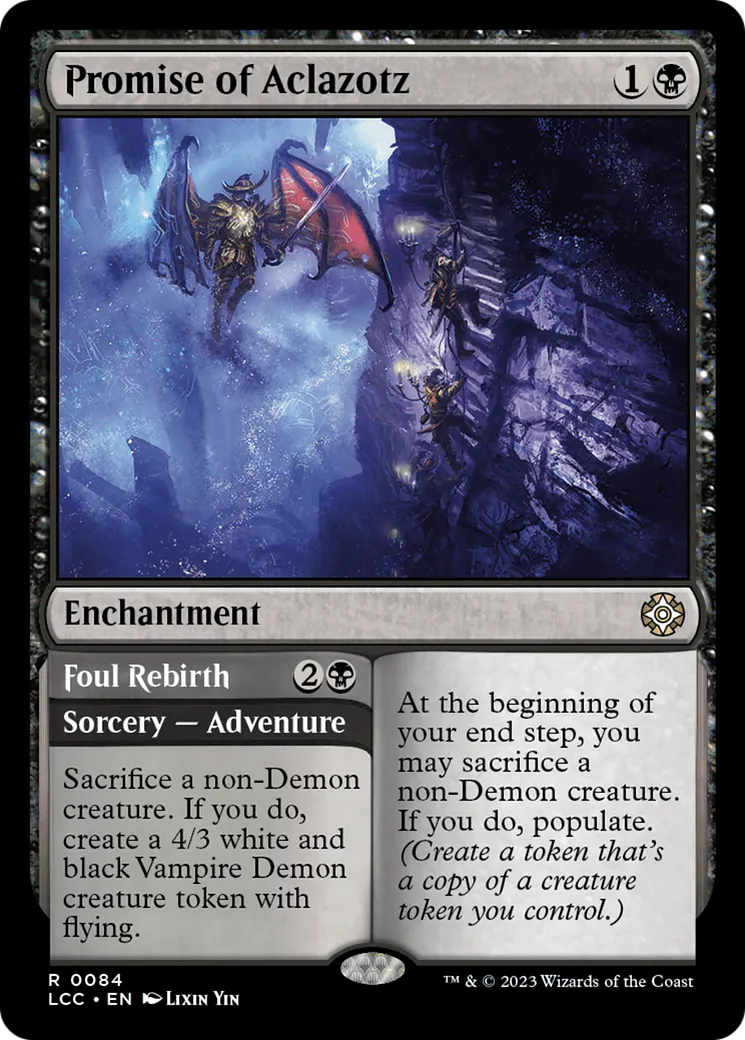 Promise of Aclazotz // Foul Rebirth — The Lost Caverns of Ixalan Commander — Magic: The Gathering