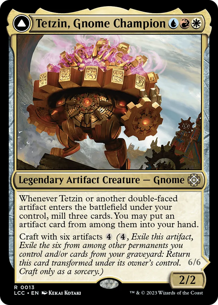 Tetzin, Gnome Champion // The Golden-Gear Colossus — The Lost Caverns of Ixalan Commander — Magic: The Gathering