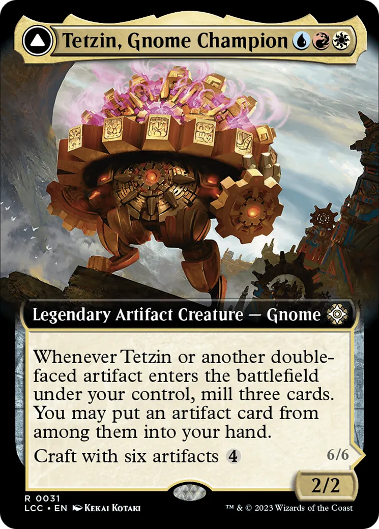 Tetzin, Gnome Champion // The Golden-Gear Colossus — The Lost Caverns of Ixalan Commander — Magic: The Gathering