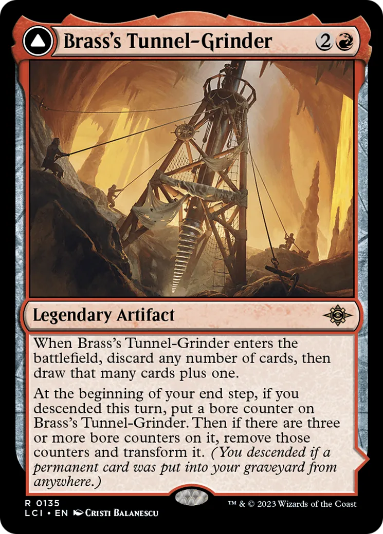 Brass's Tunnel-Grinder // Tecutlan, the Searing Rift — The Lost Caverns of Ixalan — Magic: The Gathering
