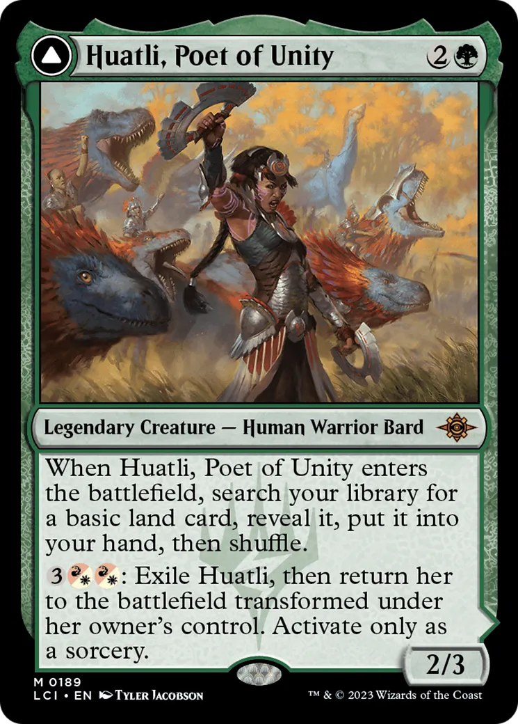 Huatli, Poet of Unity // Roar of the Fifth People — The Lost Caverns of Ixalan — Magic: The Gathering