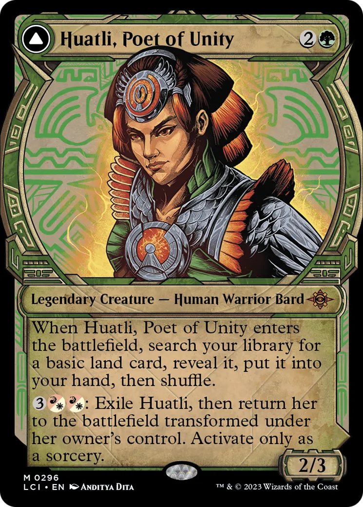 Huatli, Poet of Unity // Roar of the Fifth People — The Lost Caverns of Ixalan — Magic: The Gathering