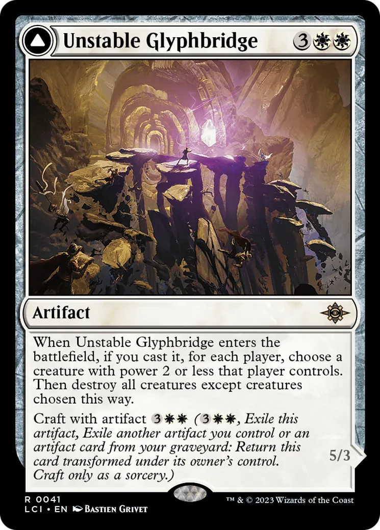 Pont de glyphes instable // Glyphe errant trombesable — The Lost Caverns of Ixalan — Magic: The Gathering