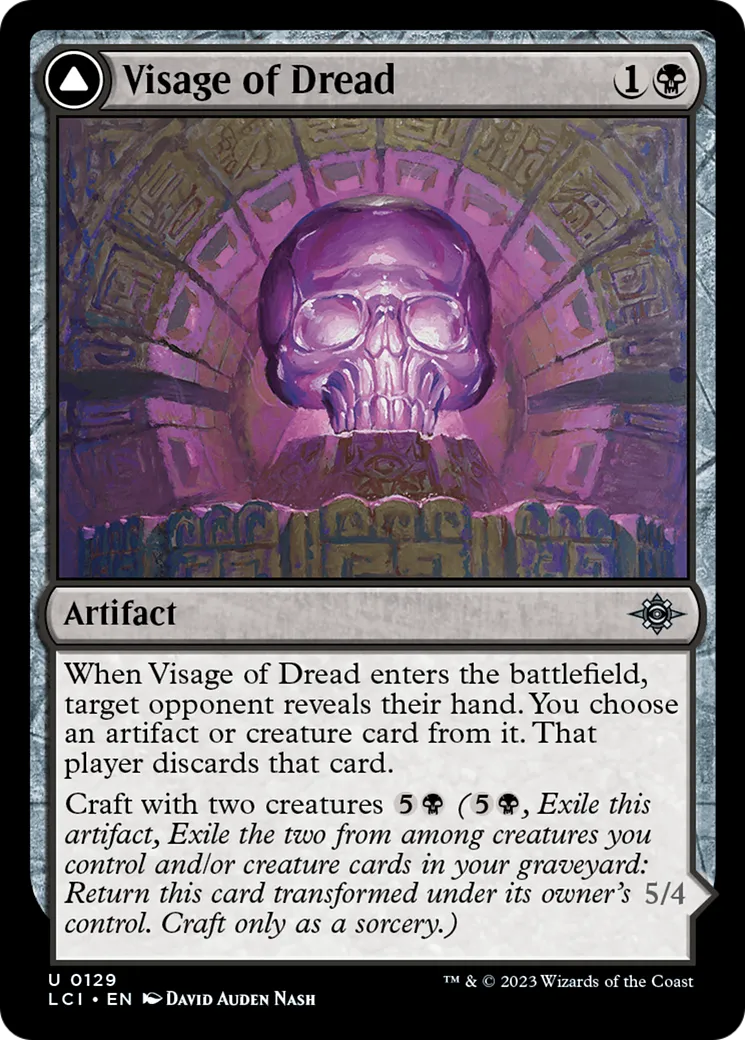 Visage d'effroi // Osséosaure d'effroi — The Lost Caverns of Ixalan — Magic: The Gathering