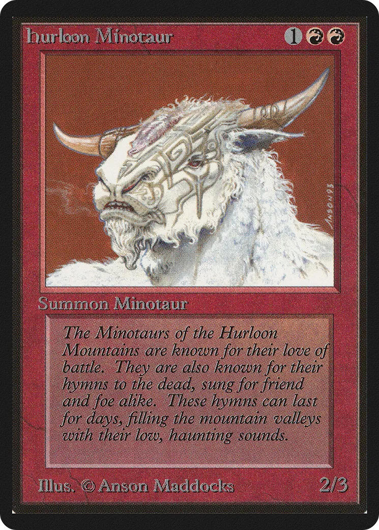 Minotaure de l'Hurloon — Limited Edition Beta — Magic: The Gathering
