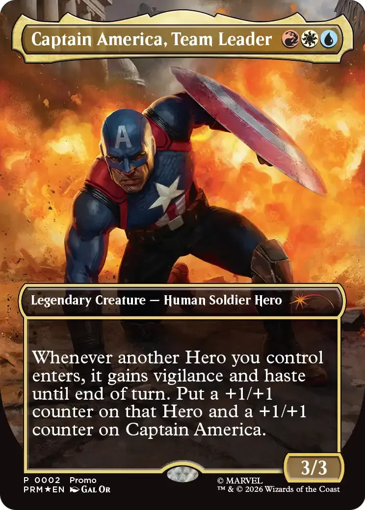 Captain America, Team Leader — Marvel Legends Series Inserts — Magic: The Gathering