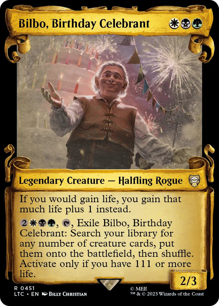 Bilbo, célébrant de l'anniversaire — Tales of Middle-earth Commander — Magic: The Gathering