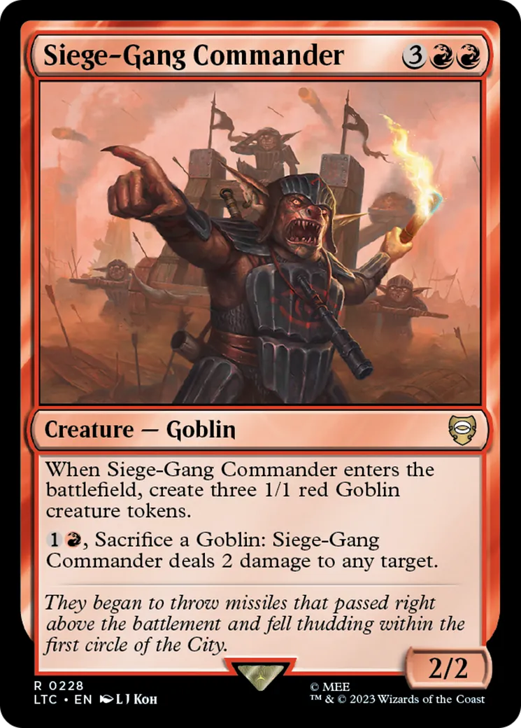 Siege-Gang Commander — Tales of Middle-earth Commander — Magic: The Gathering