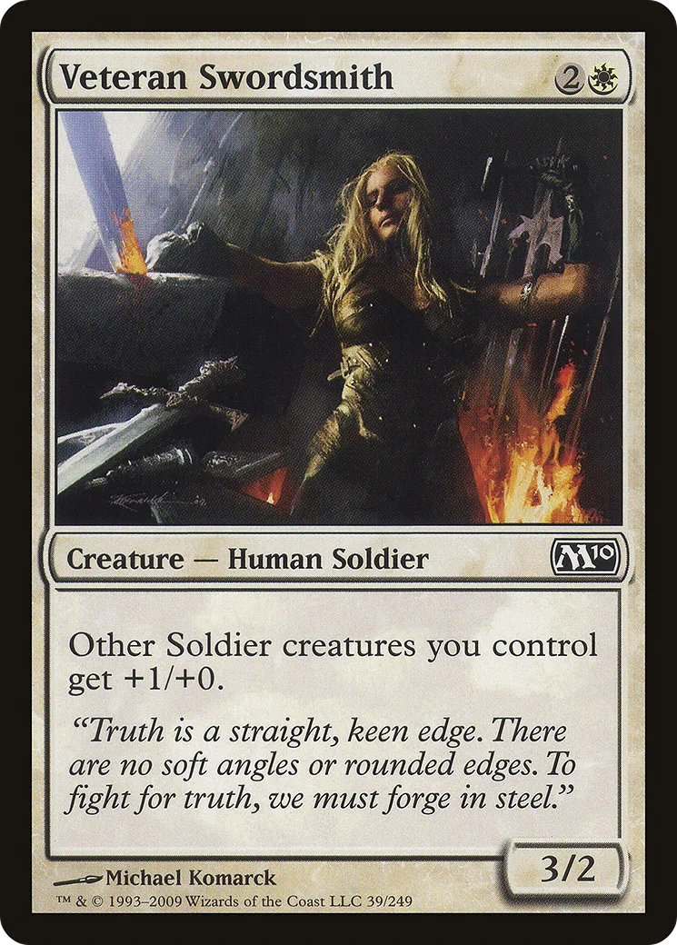 Veteran Swordsmith — Magic 2010 — Magic: The Gathering