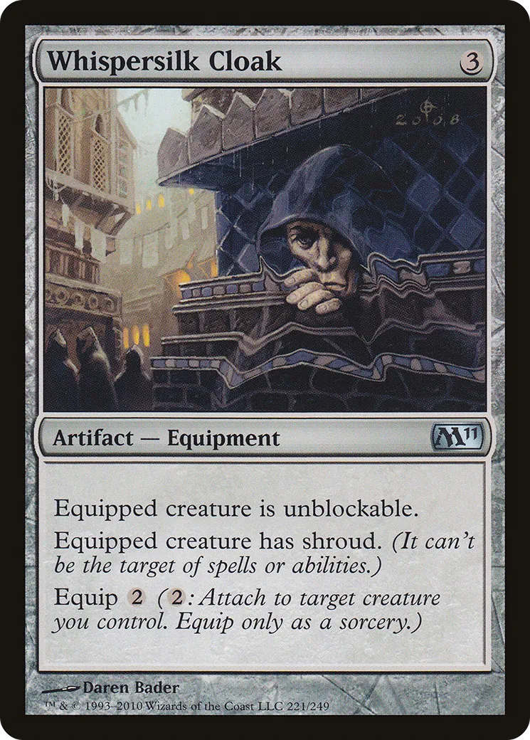 Whispersilk Cloak from Magic 2011 - Magic: The Gathering