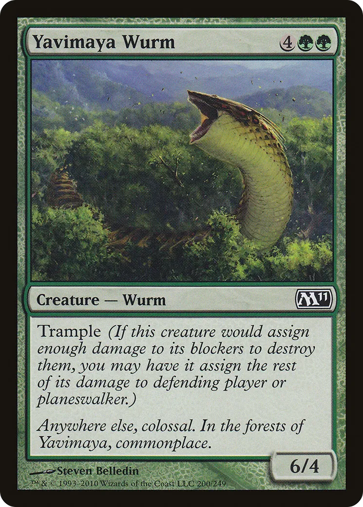 Yavimaya Wurm — Magic 2011 — Magic: The Gathering