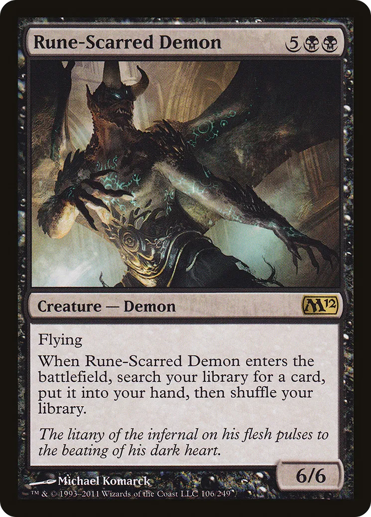 Rune-Scarred Demon — Magic 2012 — Magic: The Gathering