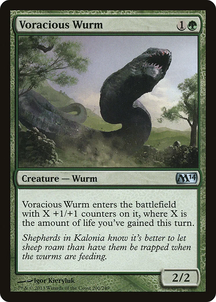Voracious Wurm — Magic 2014 — Magic: The Gathering