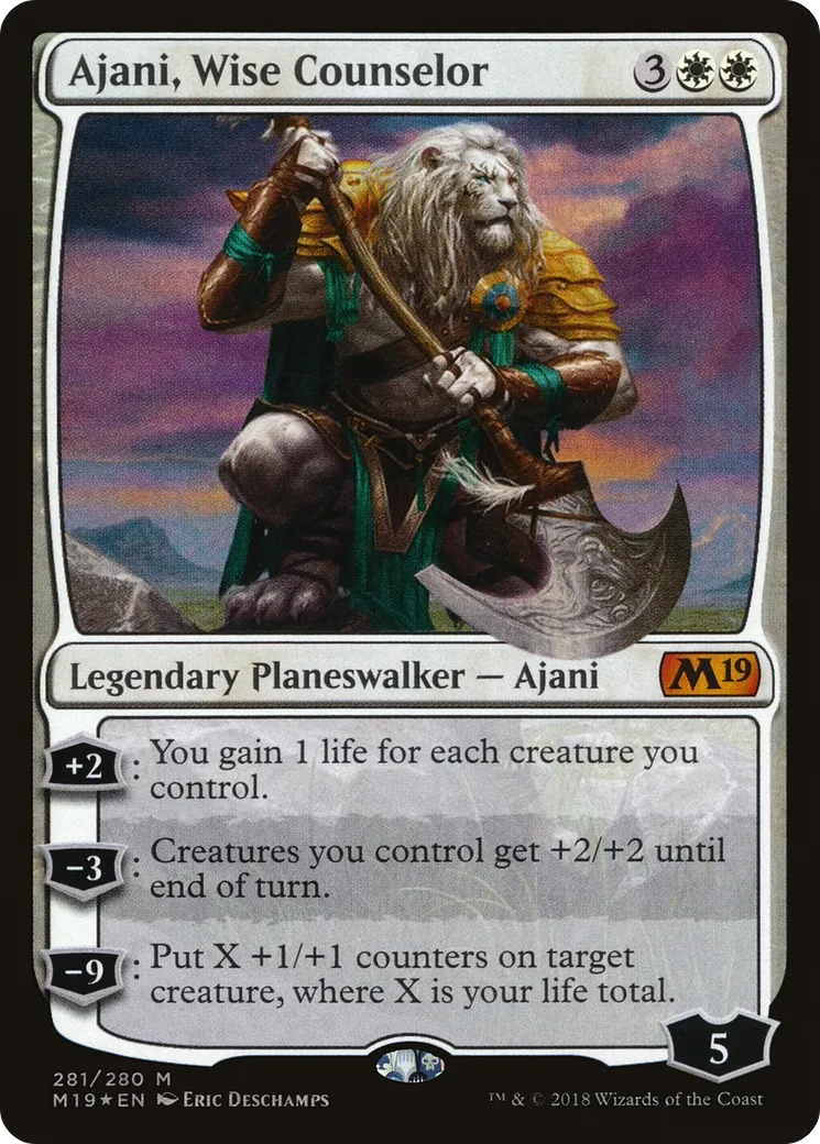 Ajani, Wise Counselor from Core Set 2019 - Magic: The Gathering