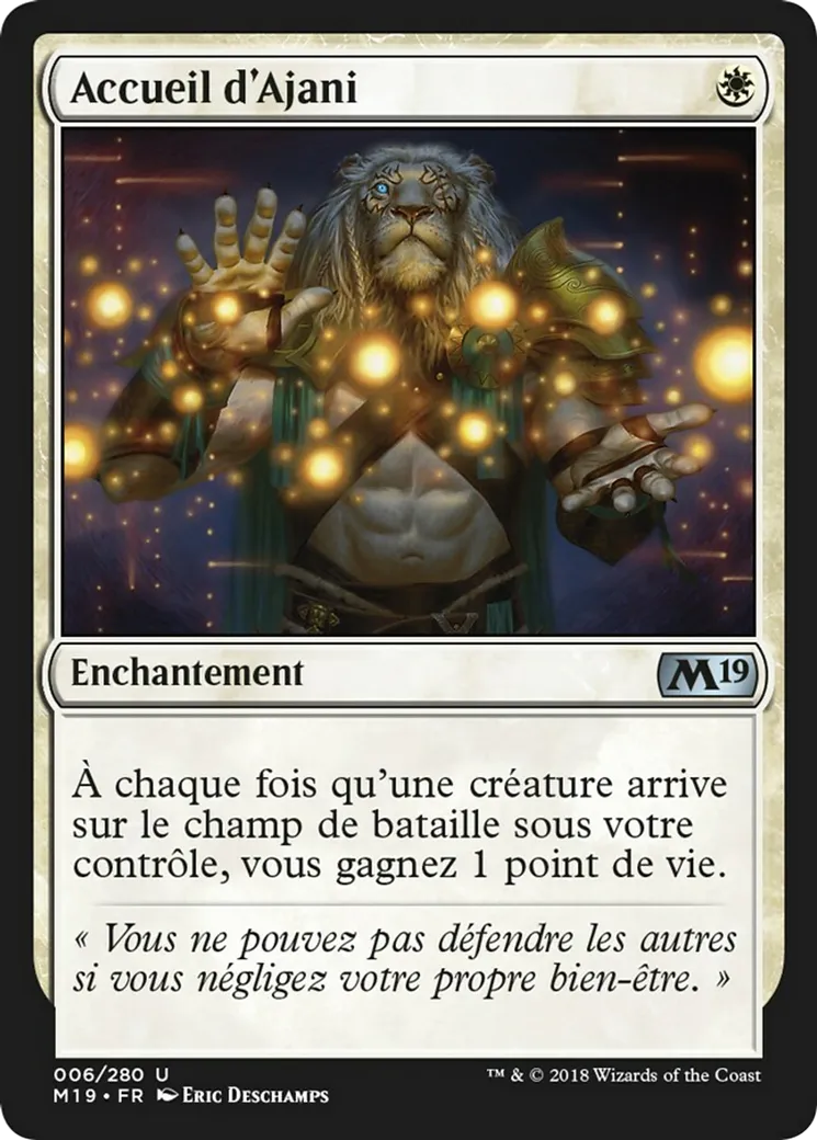 Accueil d'Ajani — Core Set 2019 — Magic: The Gathering
