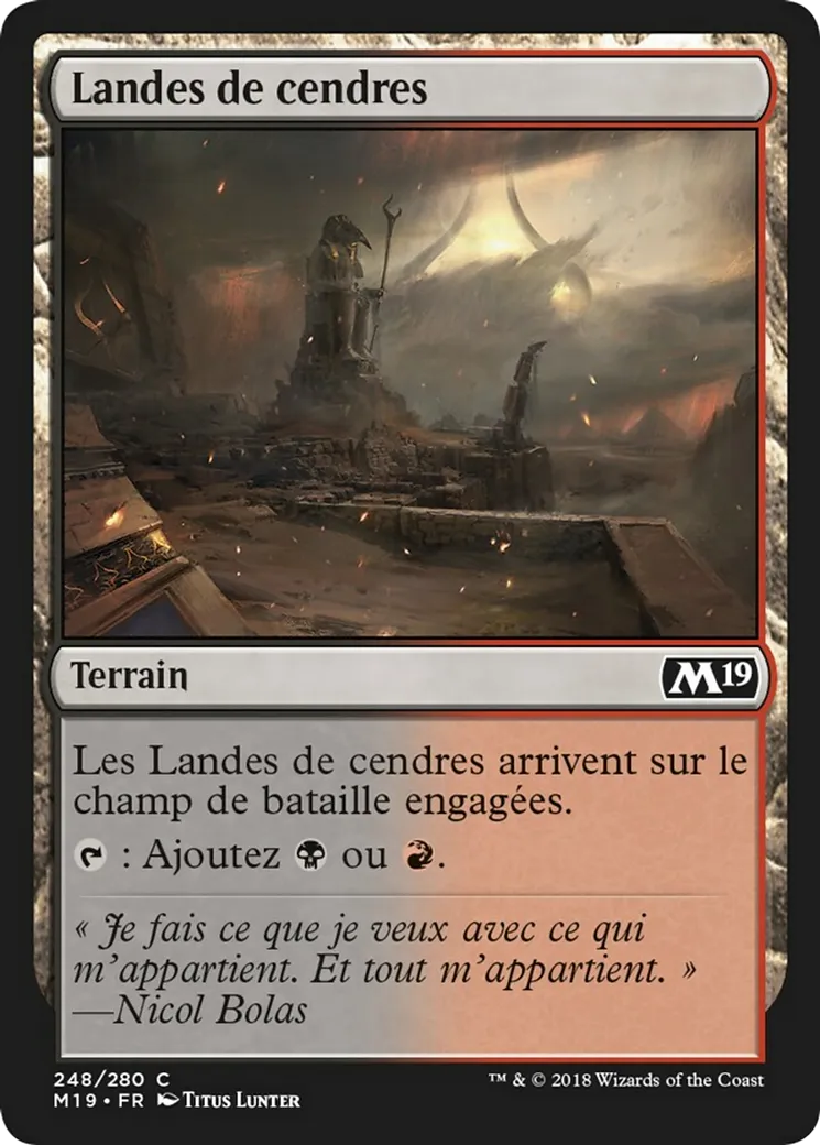 Landes de cendres — Core Set 2019 — Magic: The Gathering