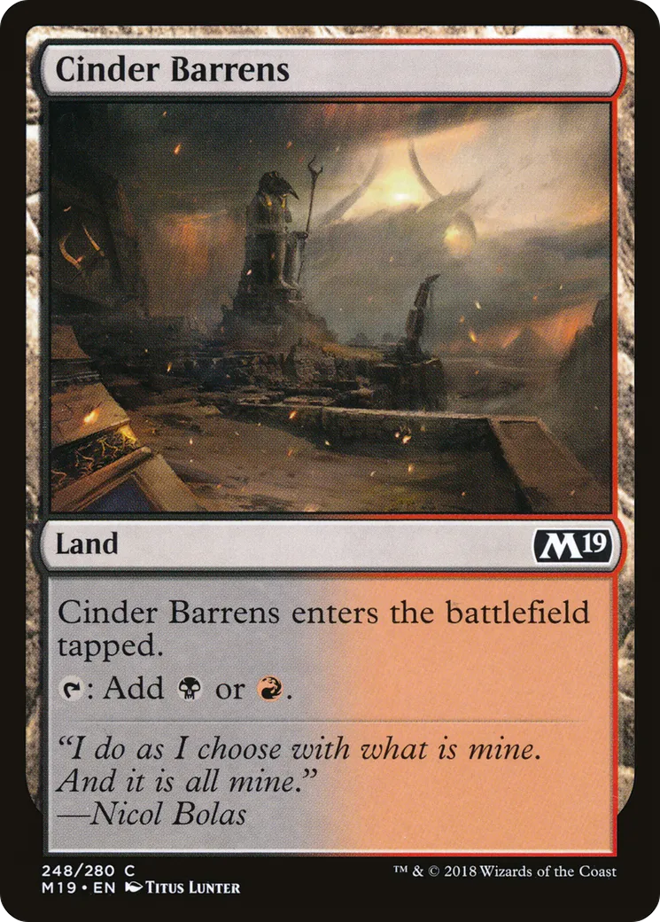Cinder Barrens — Core Set 2019 — Magic: The Gathering