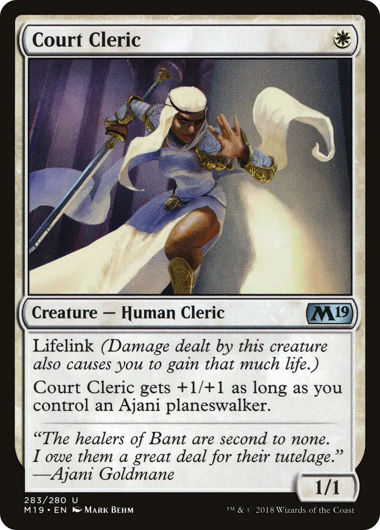 Court Cleric from Core Set 2019 - Magic: The Gathering