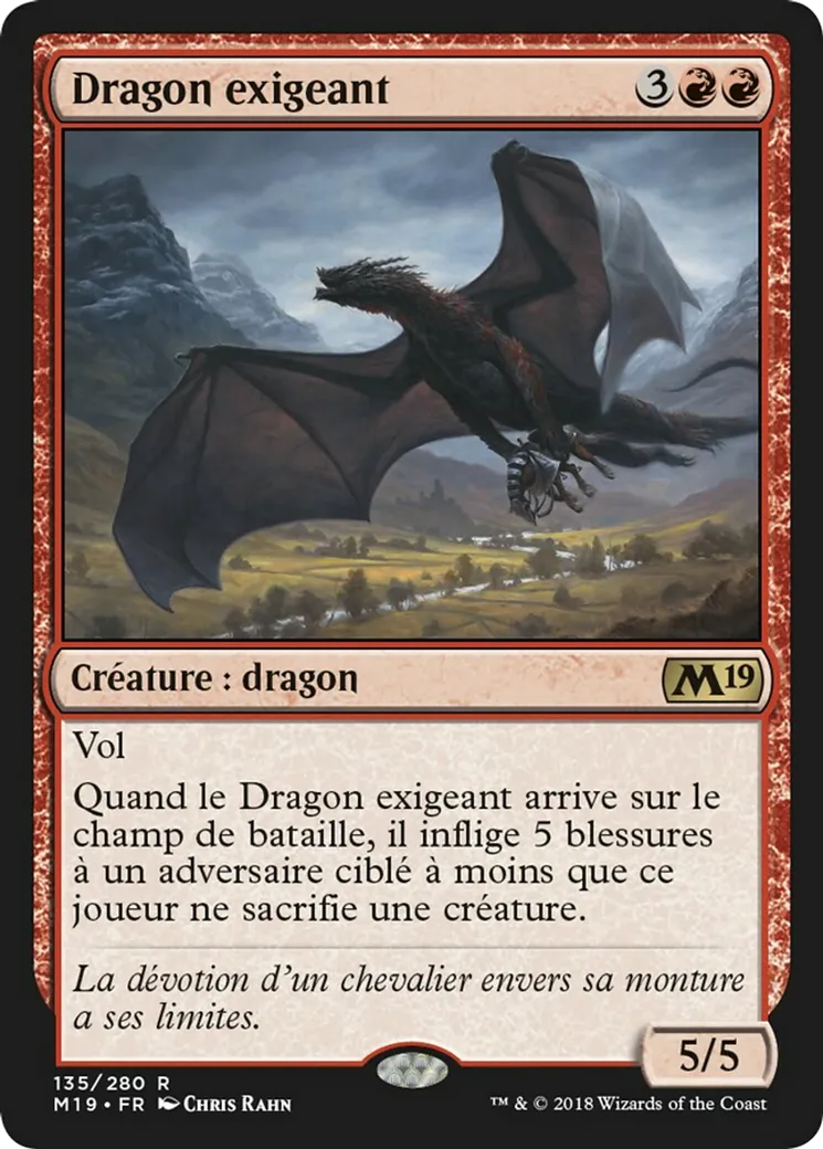 Dragon exigeant — Core Set 2019 — Magic: The Gathering