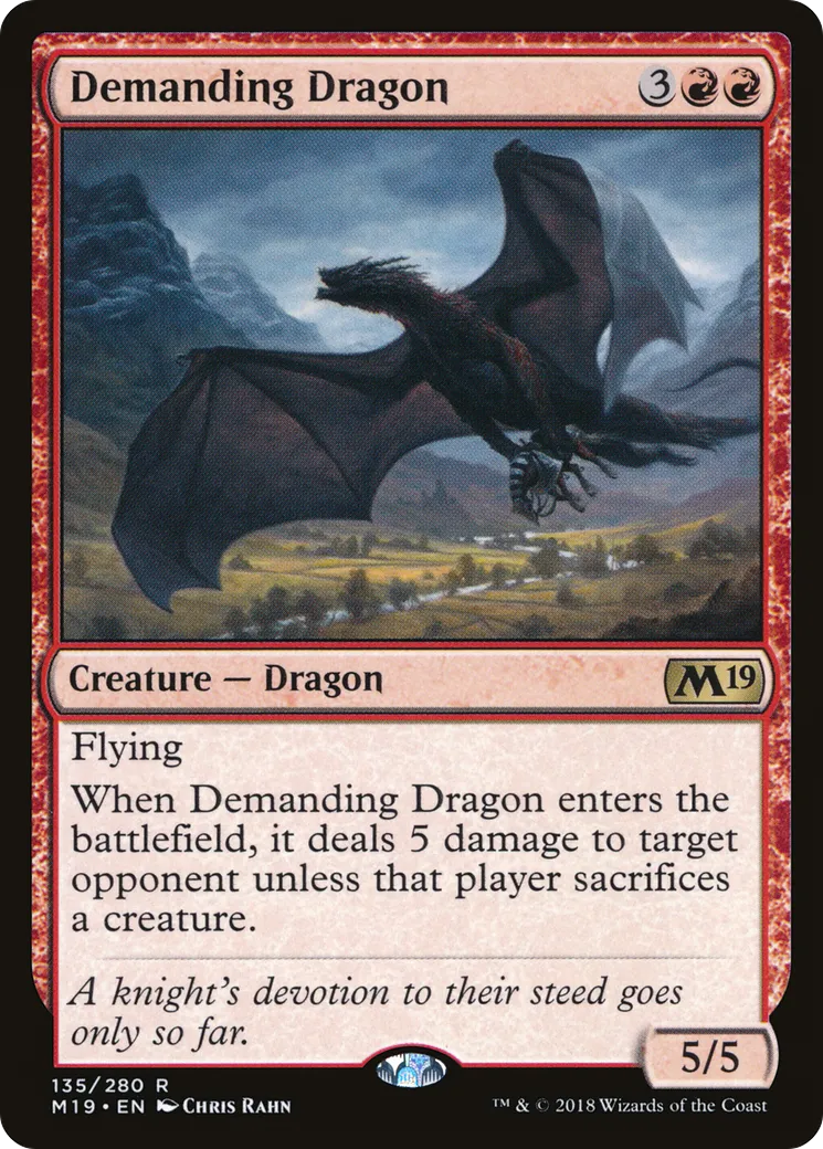 Demanding Dragon — Core Set 2019 — Magic: The Gathering