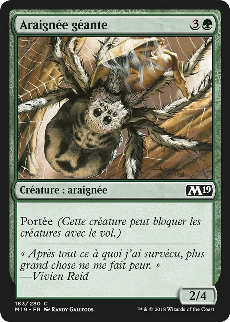 Araignée géante — Core Set 2019 — Magic: The Gathering