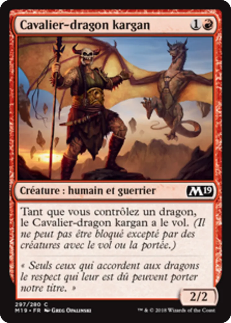 Cavalier-dragon kargan — Core Set 2019 — Magic: The Gathering