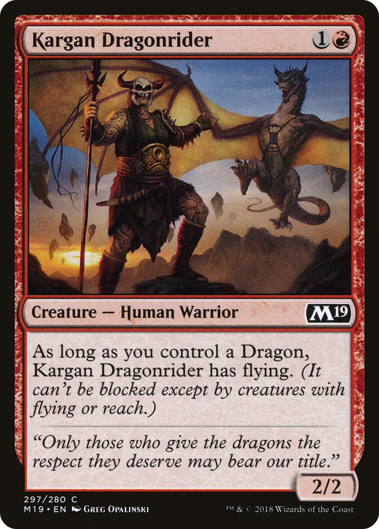 Cavalier-dragon kargan — Core Set 2019 — Magic: The Gathering