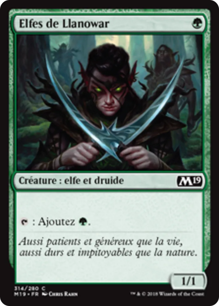 Elfes de Llanowar — Core Set 2019 — Magic: The Gathering
