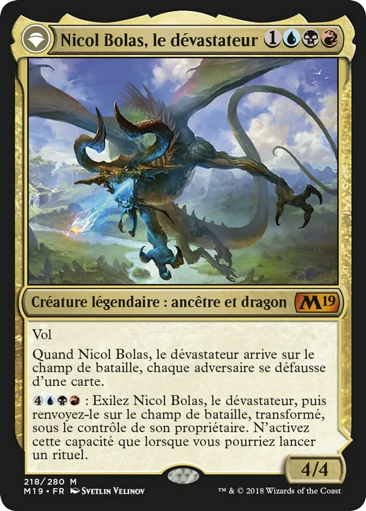 Nicol Bolas, le dévastateur // Nicol Bolas, le transcendé from Core Set 2019 - Magic: The Gathering