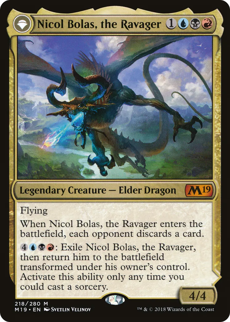Nicol Bolas, le dévastateur // Nicol Bolas, le transcendé — Core Set 2019 — Magic: The Gathering