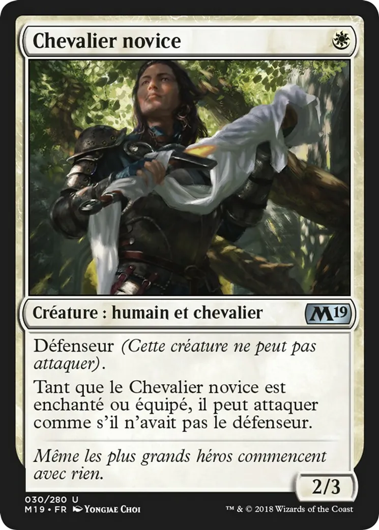 Chevalier novice — Core Set 2019 — Magic: The Gathering