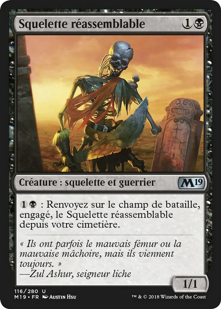 Squelette réassemblable — Core Set 2019 — Magic: The Gathering