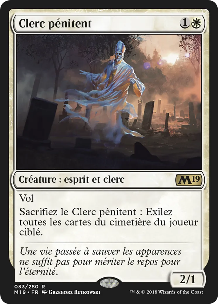Clerc pénitent — Core Set 2019 — Magic: The Gathering