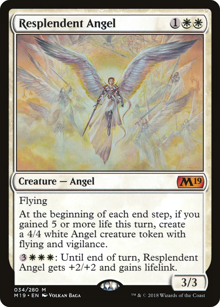 Resplendent Angel — Core Set 2019 — Magic: The Gathering