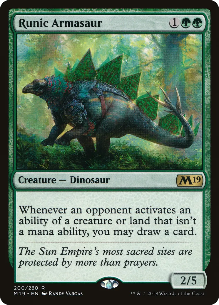 Runic Armasaur — Core Set 2019 — Magic: The Gathering