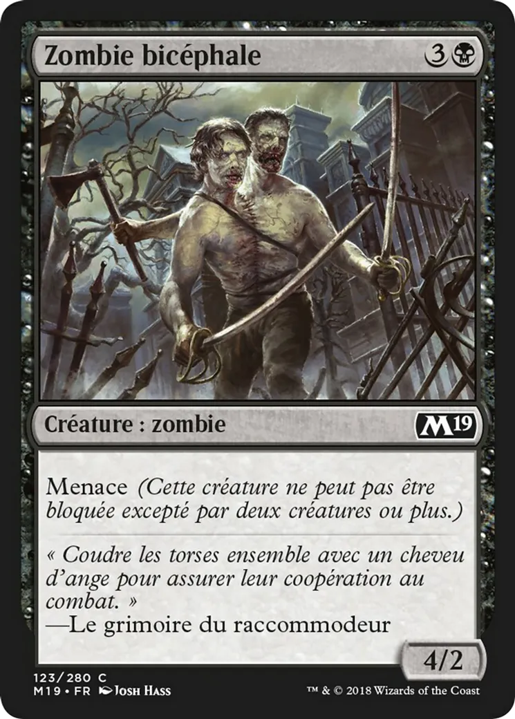 Zombie bicéphale — Core Set 2019 — Magic: The Gathering