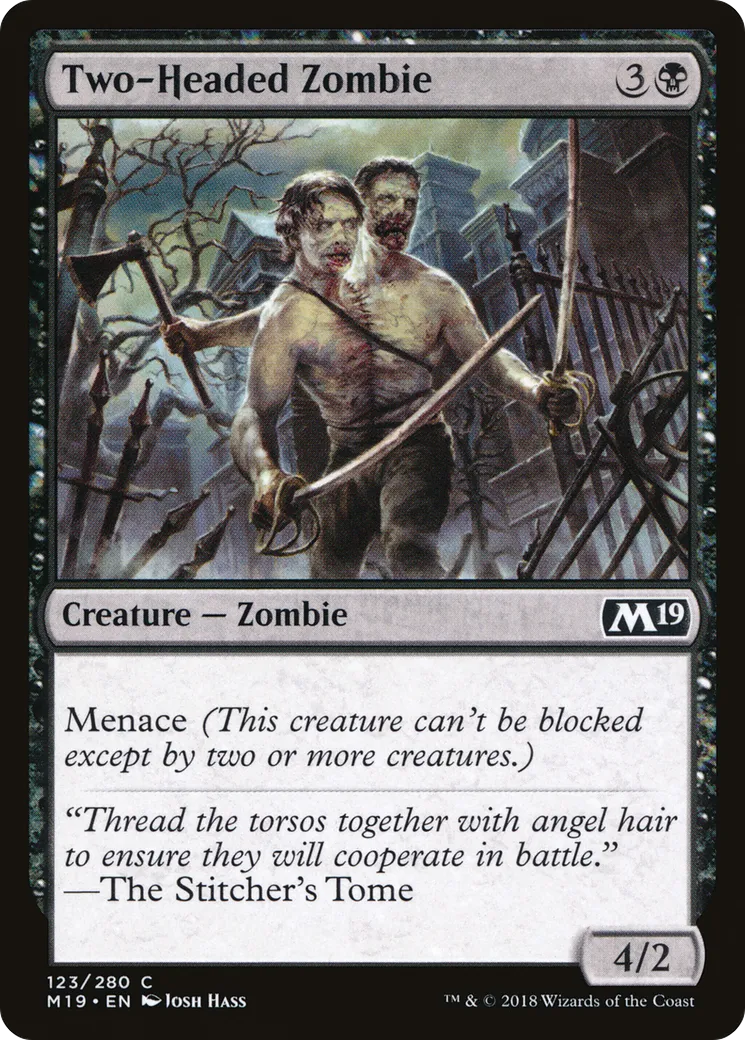 Zombie bicéphale — Core Set 2019 — Magic: The Gathering