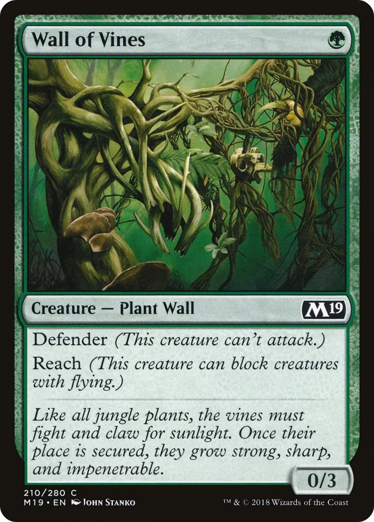 Wall of Vines — Core Set 2019 — Magic: The Gathering
