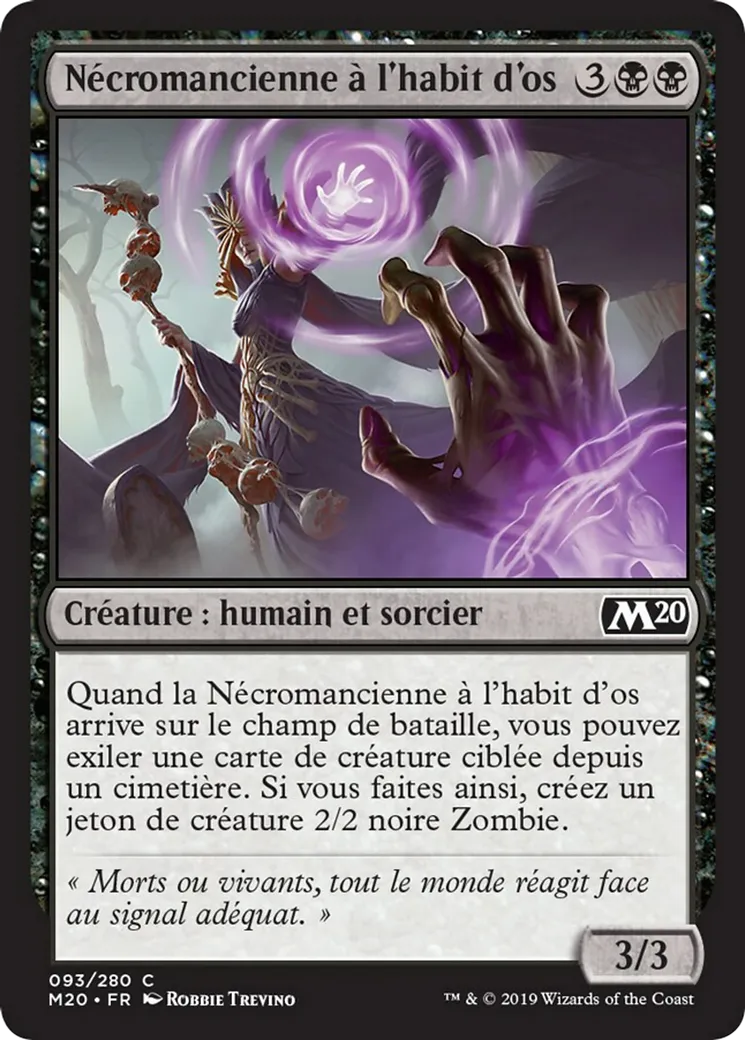 Nécromancienne à l'habit d'os — Core Set 2020 — Magic: The Gathering