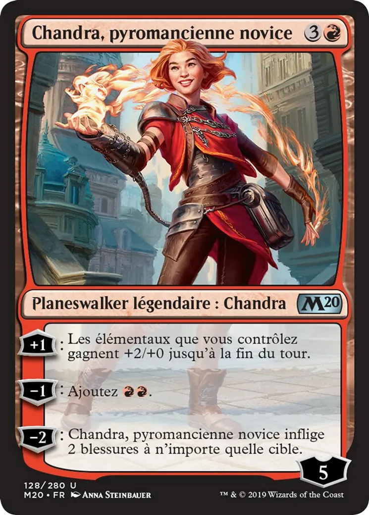 Chandra, pyromancienne novice — Core Set 2020 — Magic: The Gathering
