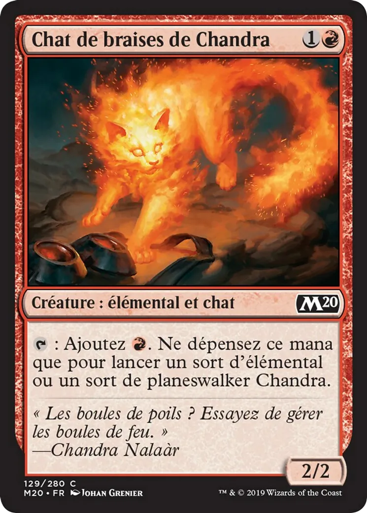 Chat de braises de Chandra — Core Set 2020 — Magic: The Gathering