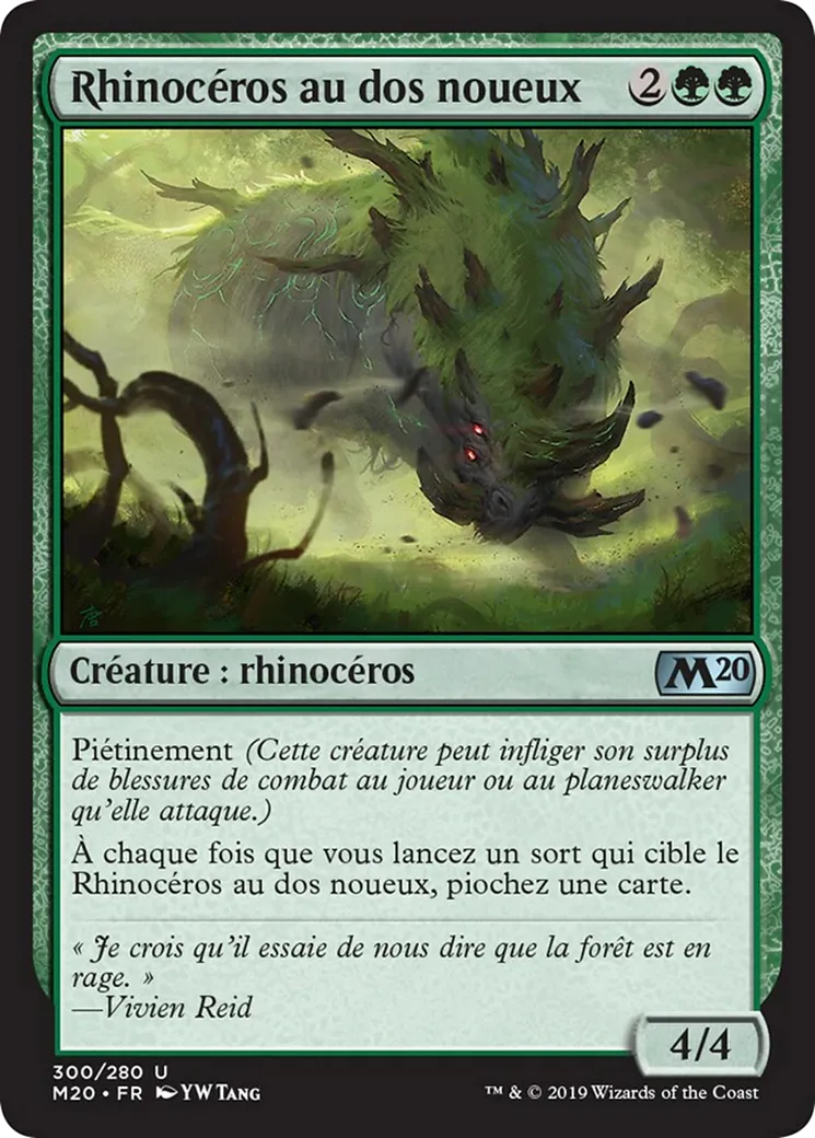 Rhinocéros au dos noueux — Core Set 2020 — Magic: The Gathering