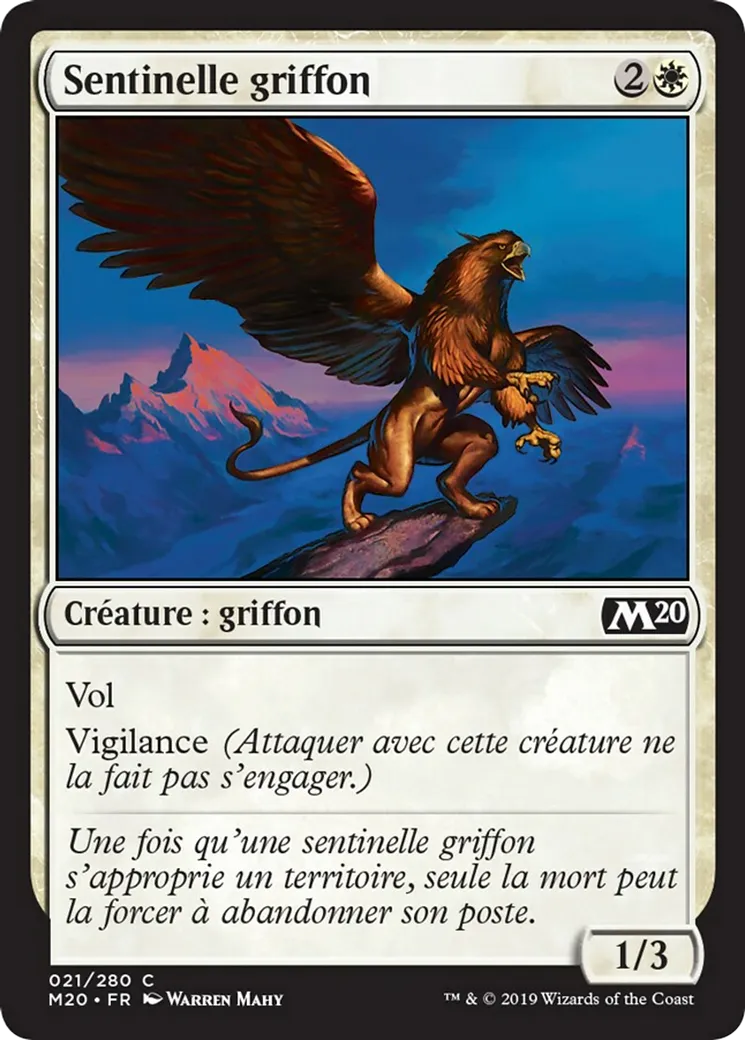 Sentinelle griffon — Core Set 2020 — Magic: The Gathering