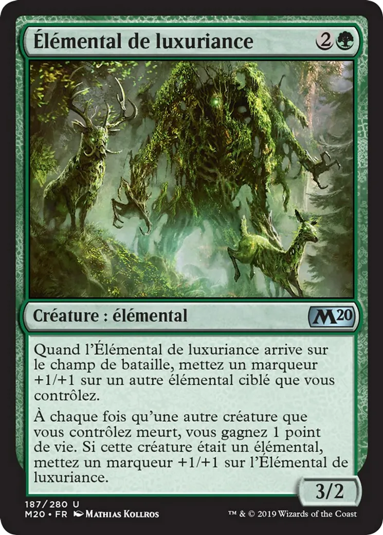 Élémental de luxuriance — Core Set 2020 — Magic: The Gathering