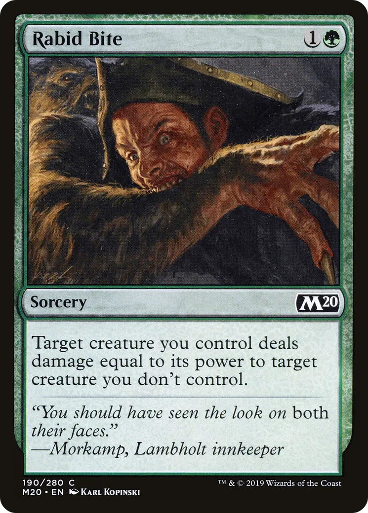 Rabid Bite from Core Set 2020 - Magic: The Gathering